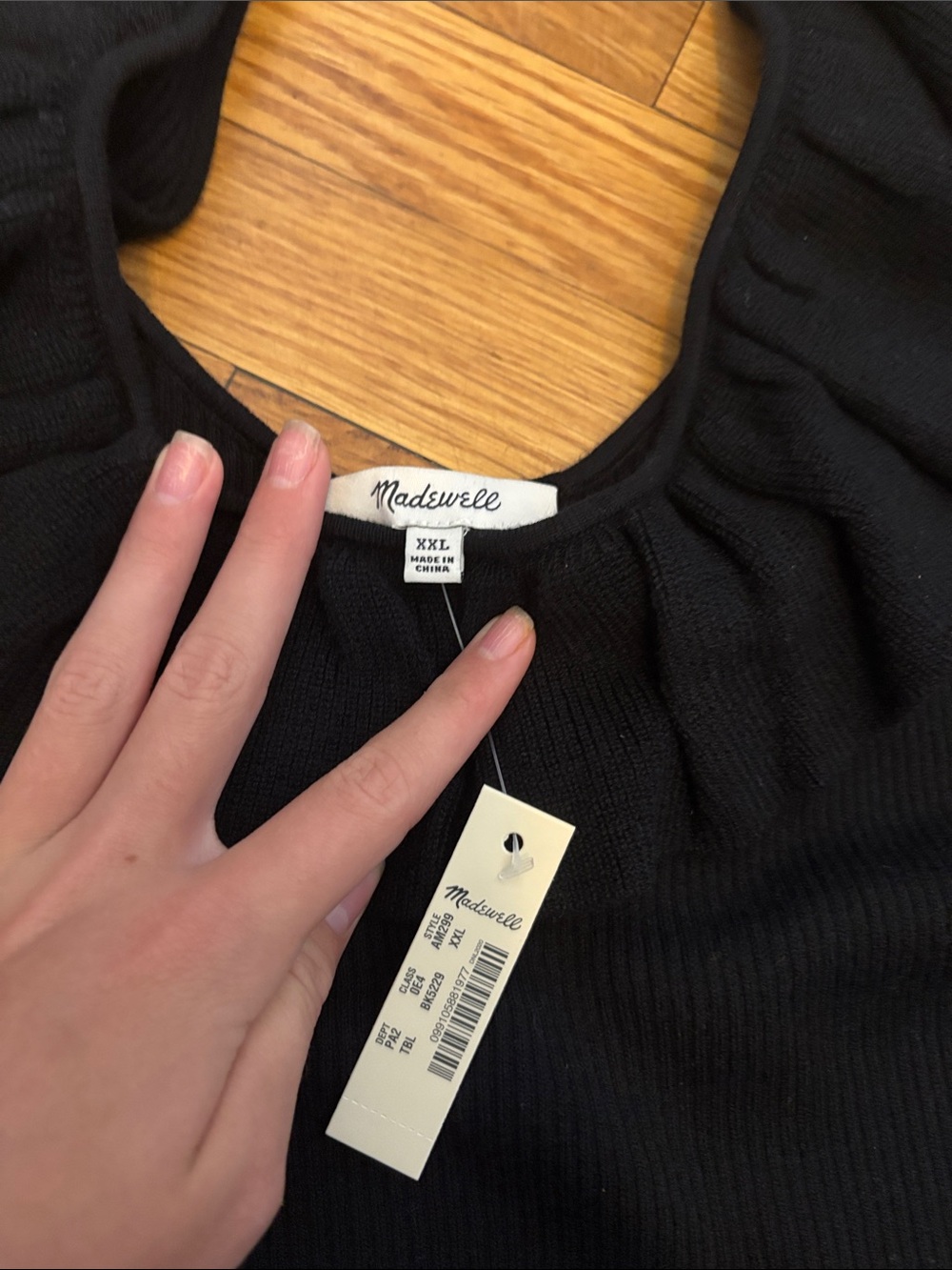 Madewell Black Ruffle-Trim Ribbed Tank - Picture 4 of 6